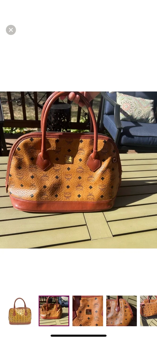 MCM Vintage Brown Leather Handbag image indicator(2)