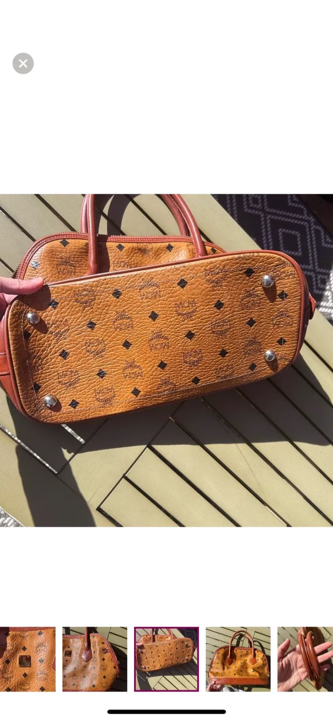 MCM Vintage Brown Leather Handbag image indicator(5)
