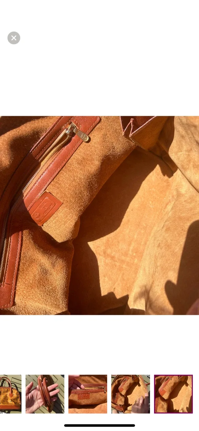 MCM Vintage Brown Leather Handbag image indicator(9)