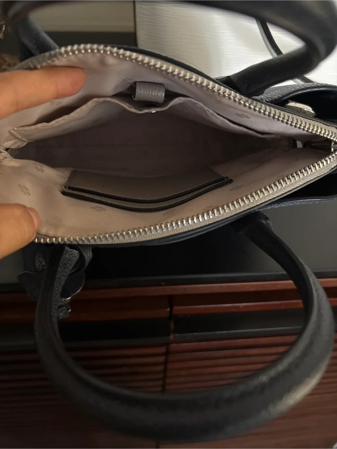 Kate Spade Blue Leather Satchel image indicator(3)