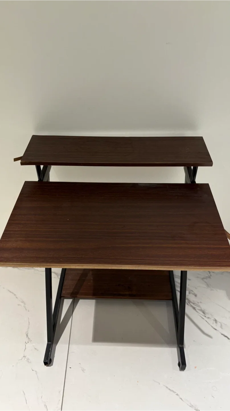 Computer Desk with Shelf, Brown thumbnail