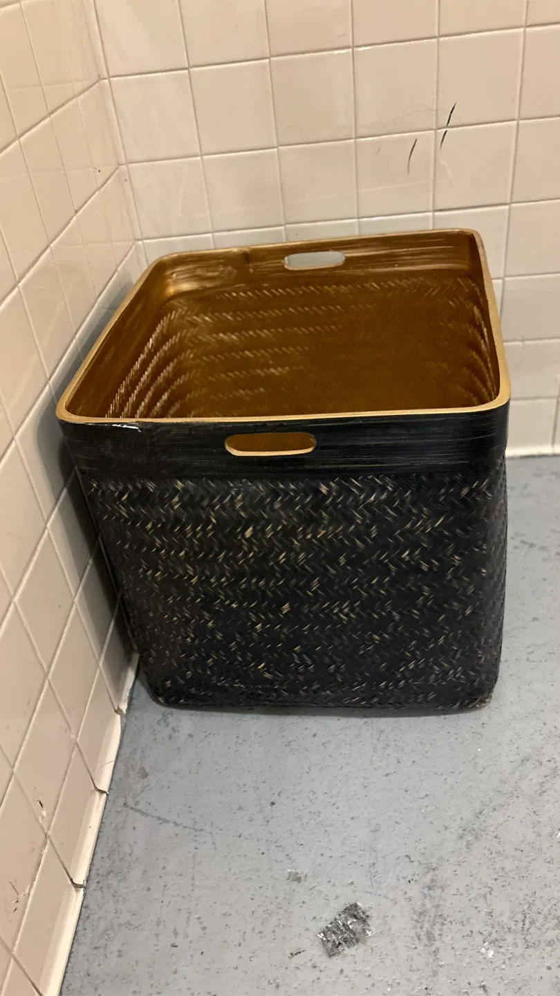 Woven Storage Basket - Black & Gold thumbnail