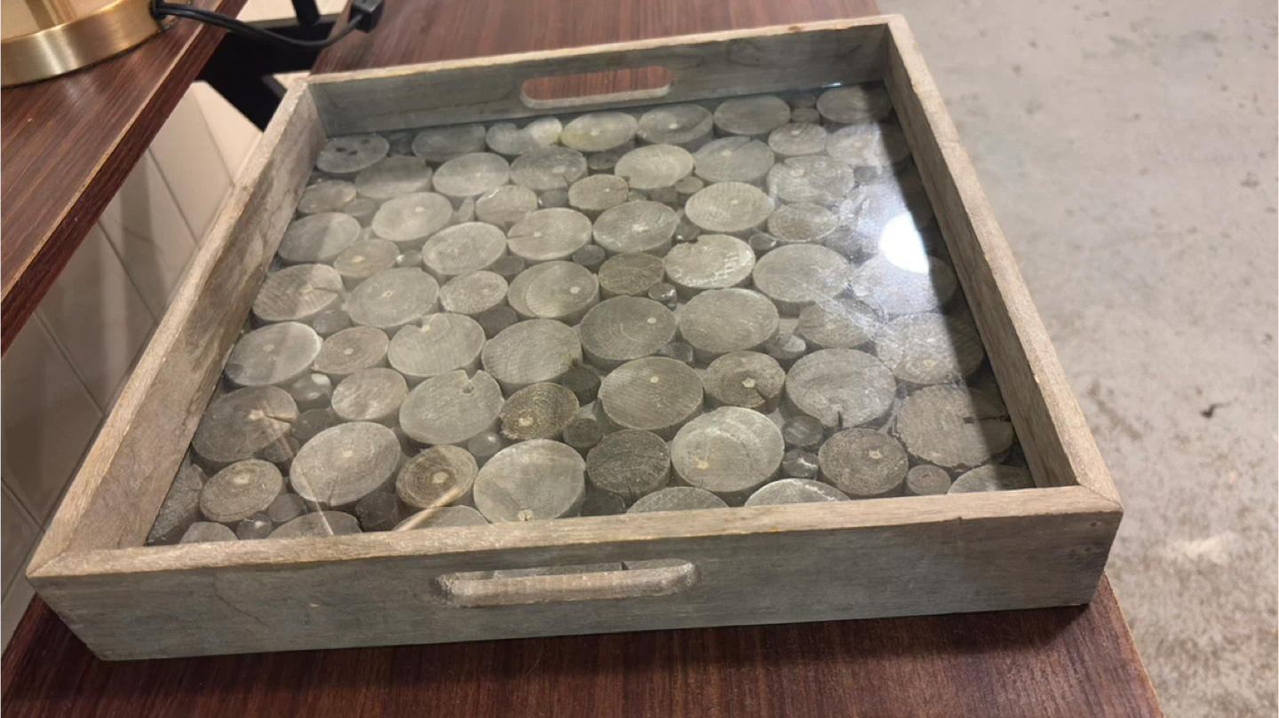Decorative Wooden Tray, 34x34 cm