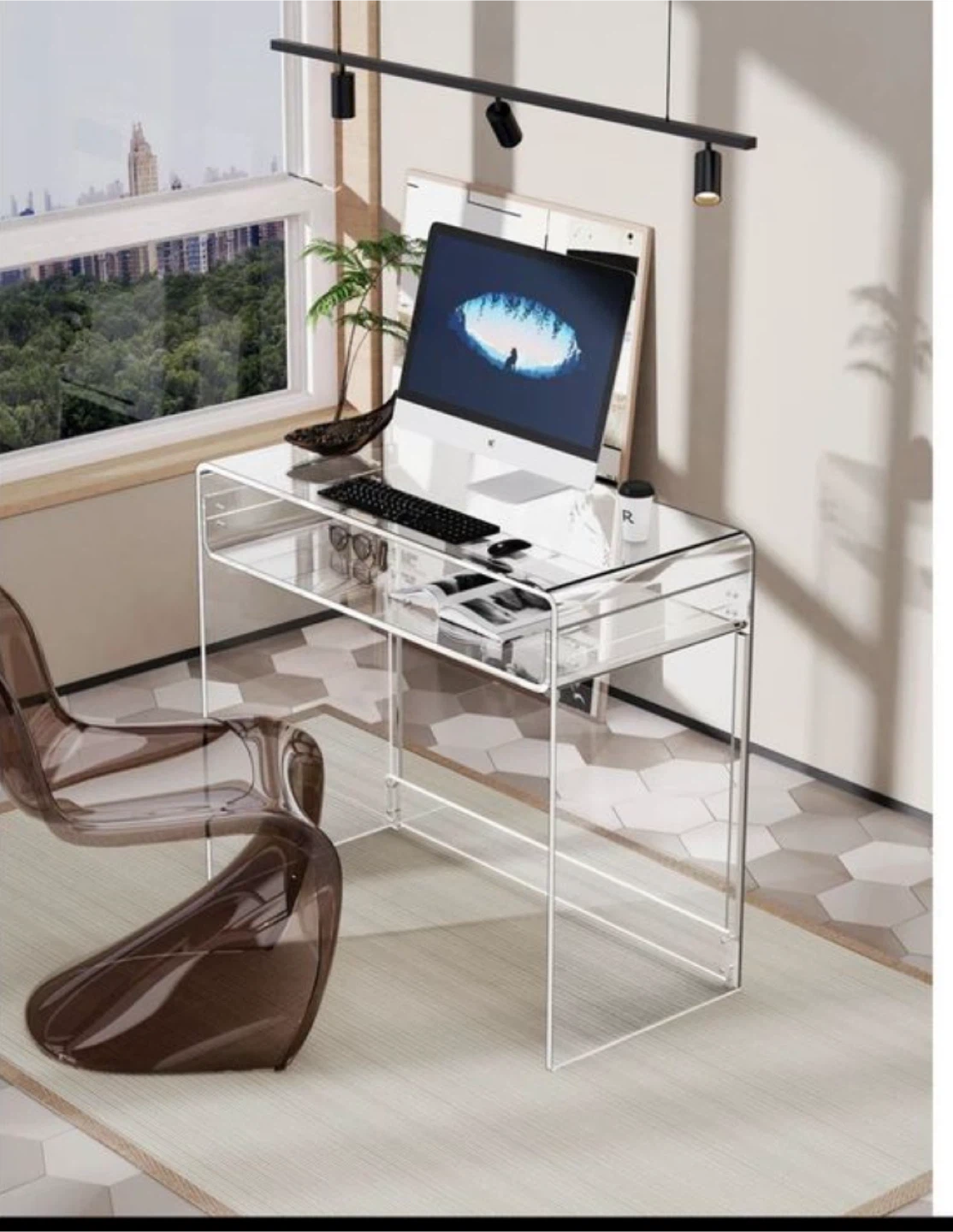Clear Acrylic Console Desk - 33.5 in - photo 2
