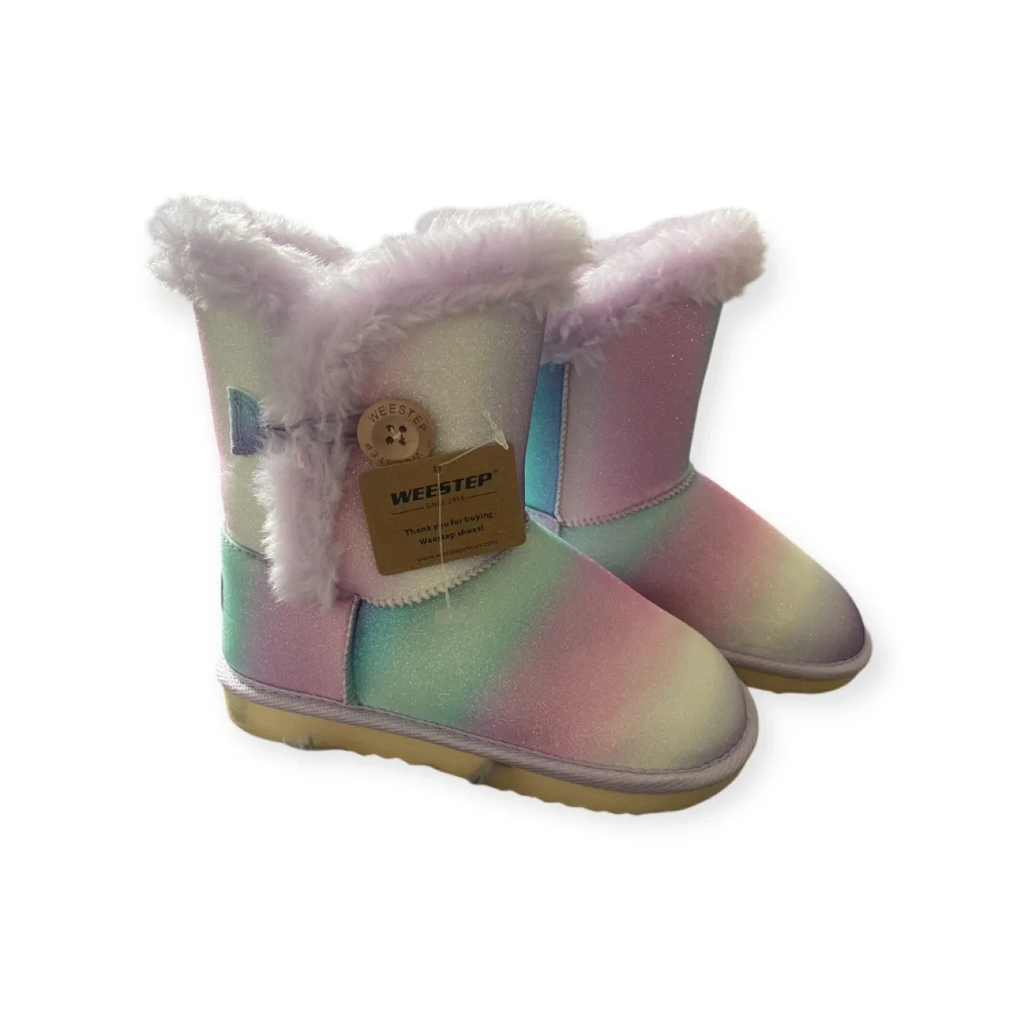 Weestep Kids' Rainbow Glitter Winter Boots - Size 10 image indicator(2)