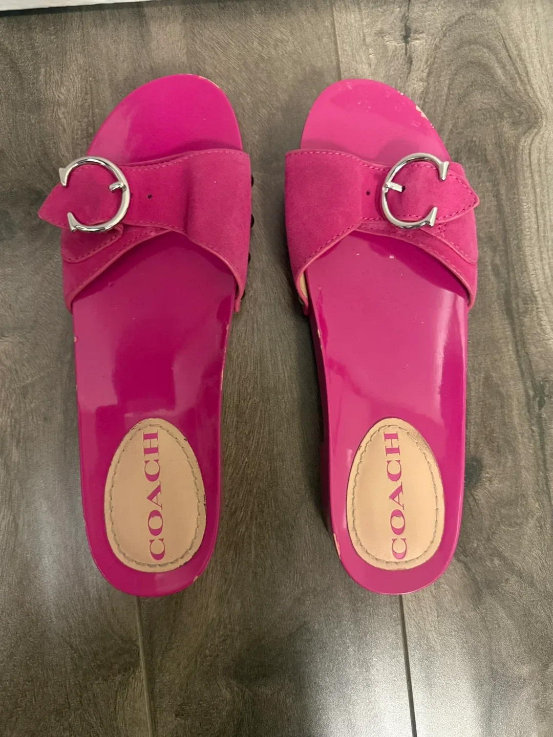 Coach Pink Slide Sandals thumbnail