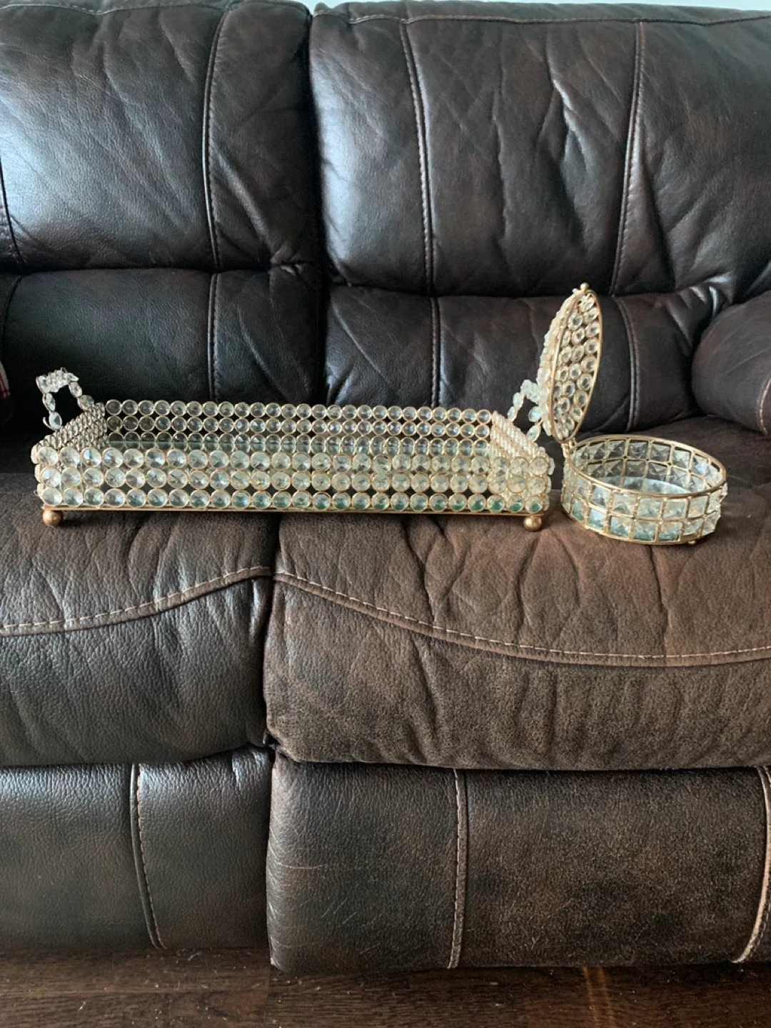 Decorative Crystal Tray and Box Set image indicator(2)