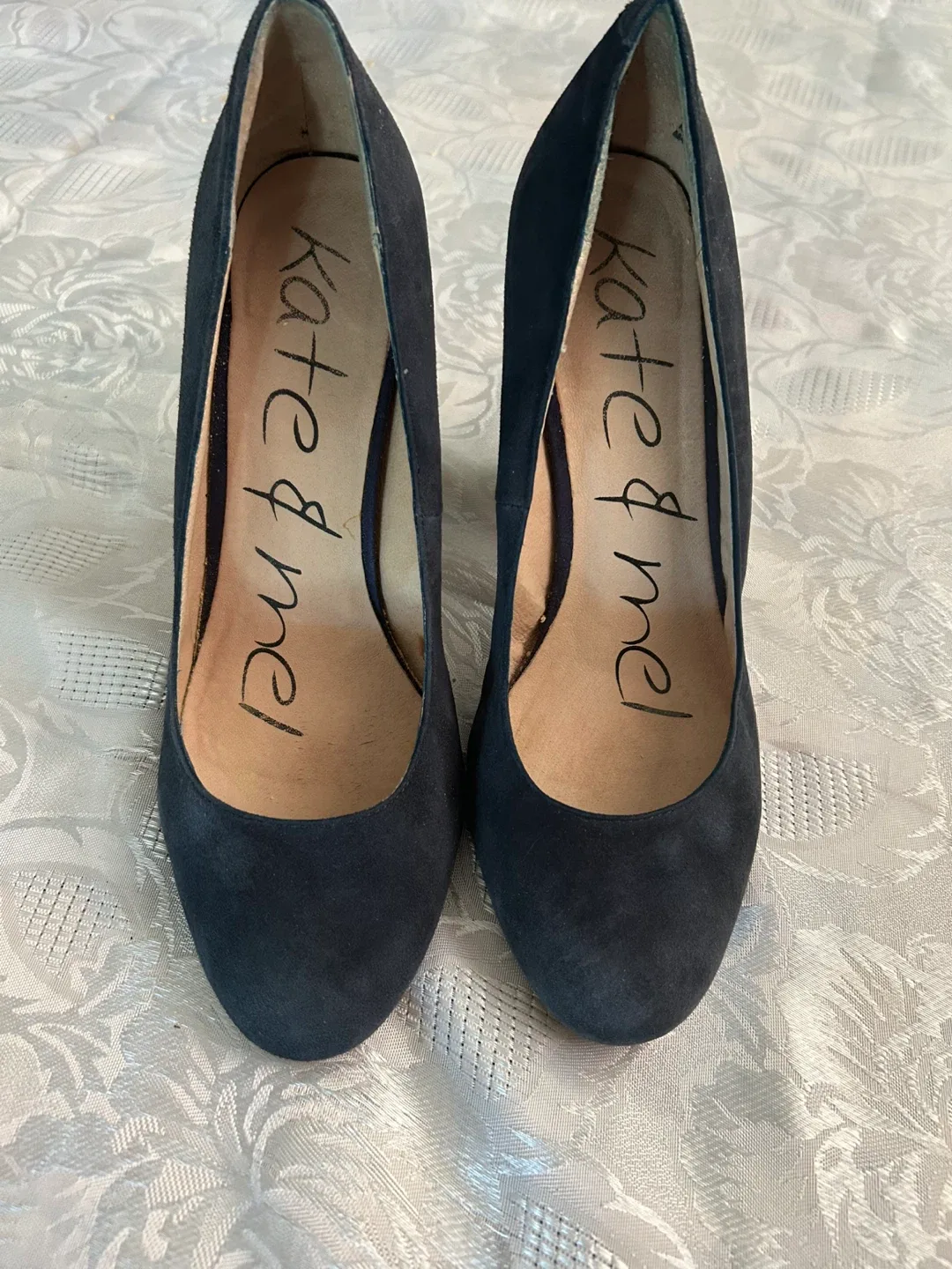 Kate & Mel navy Suede Heels thumbnail