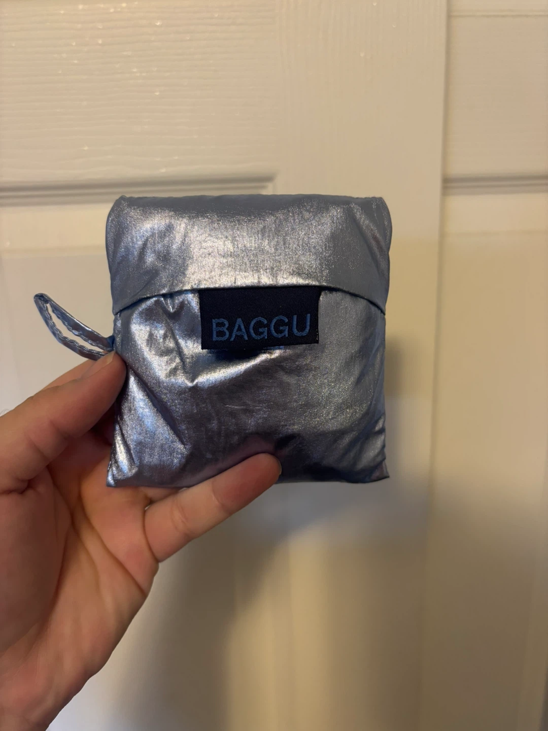 BAGGU Small Reusable Shopping Bag - blue metallic - photo 3