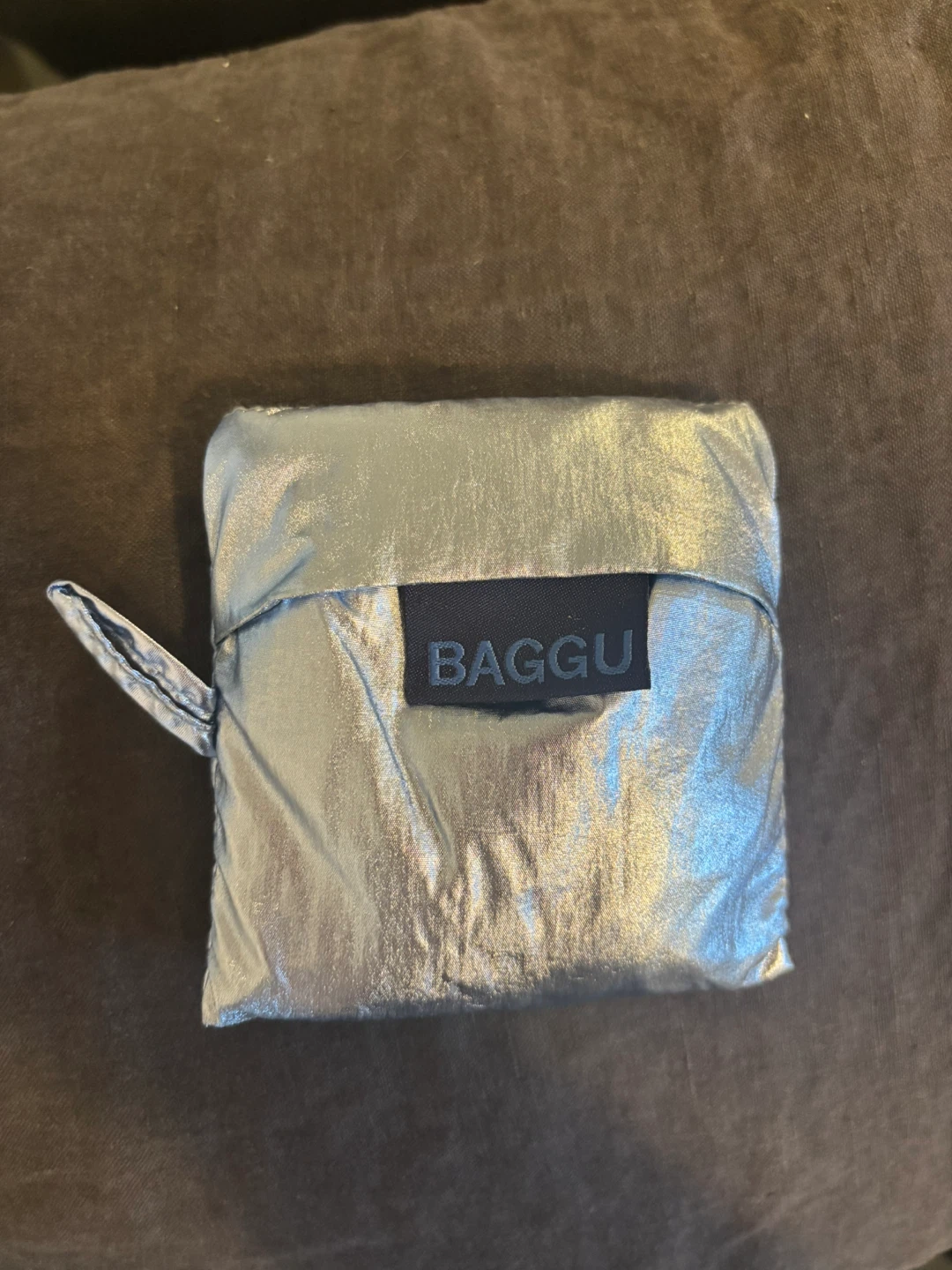 BAGGU Small Reusable Shopping Bag - blue metallic - photo 2