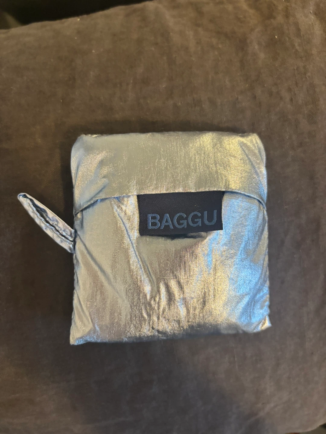 BAGGU Small Reusable Shopping Bag - blue metallic