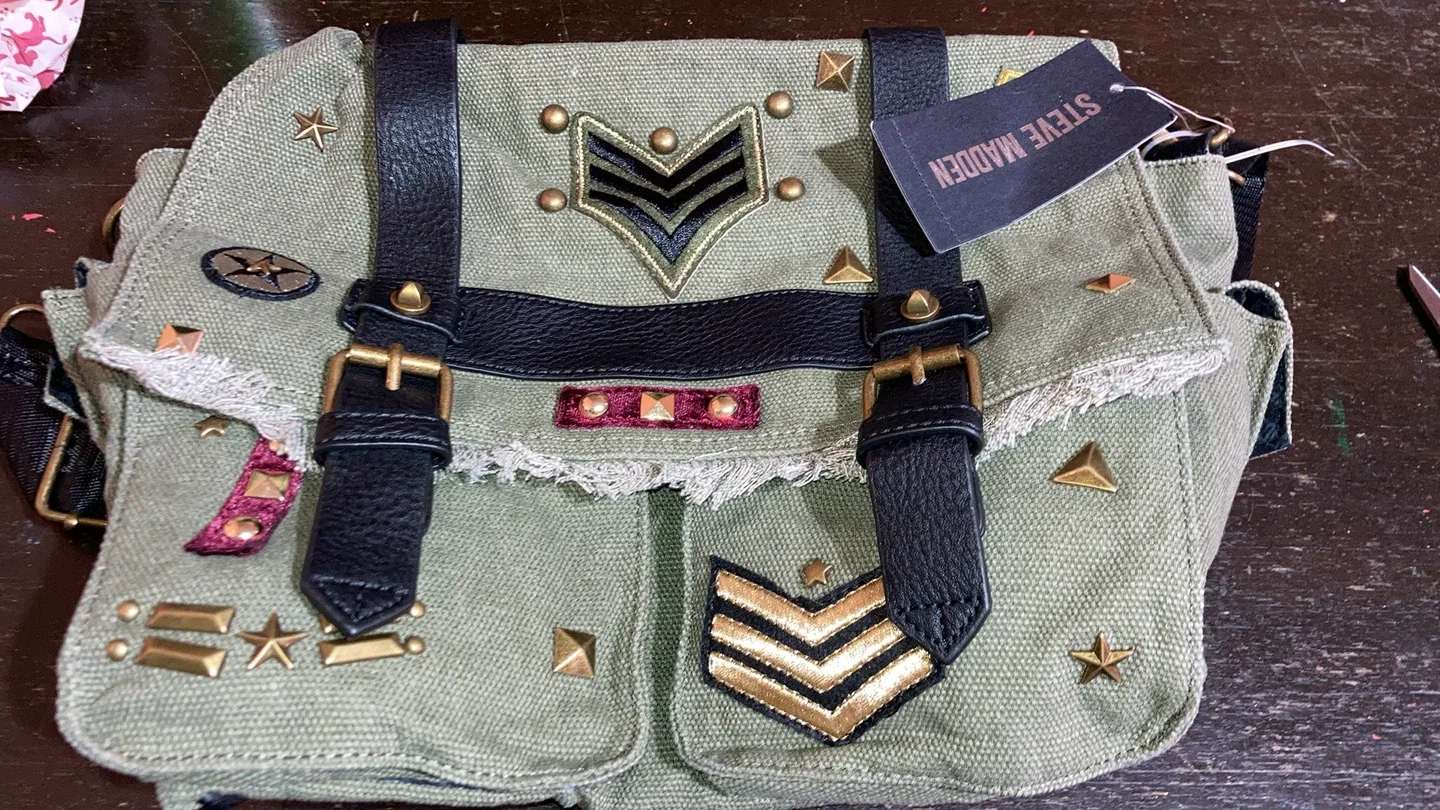 Steve Madden Olive Green Embellished Crossbody Bag thumbnail