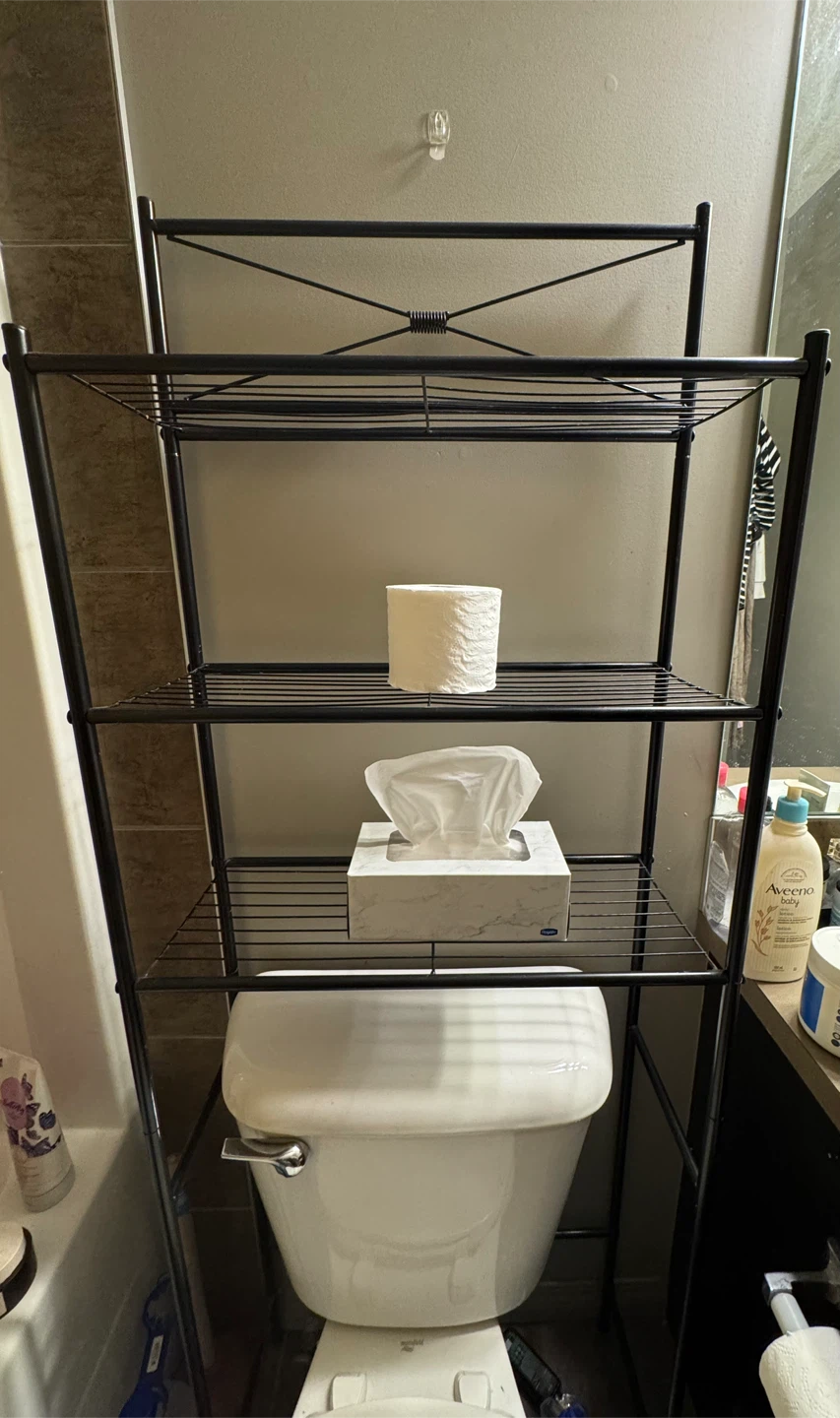 Black Over-the-Toilet Bathroom Shelf