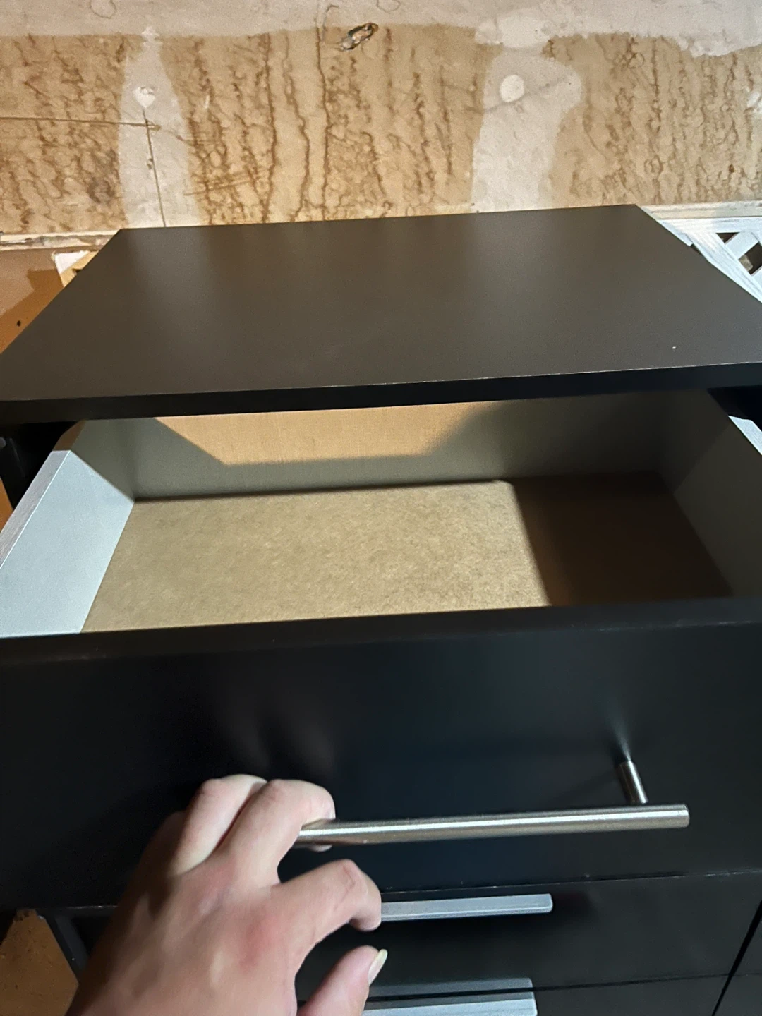 Black Nightstand with Drawer & Shelf - photo 3
