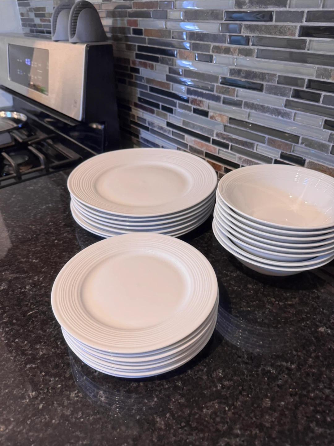 White Dinner Plates and Bowls - photo 2