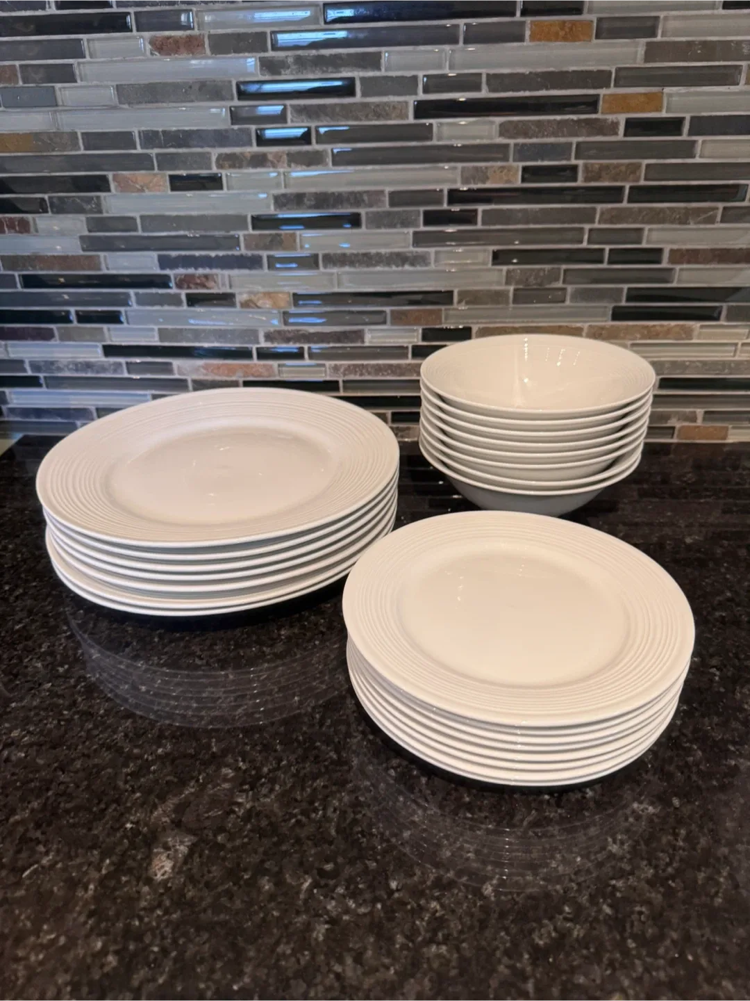 White Dinner Plates and Bowls