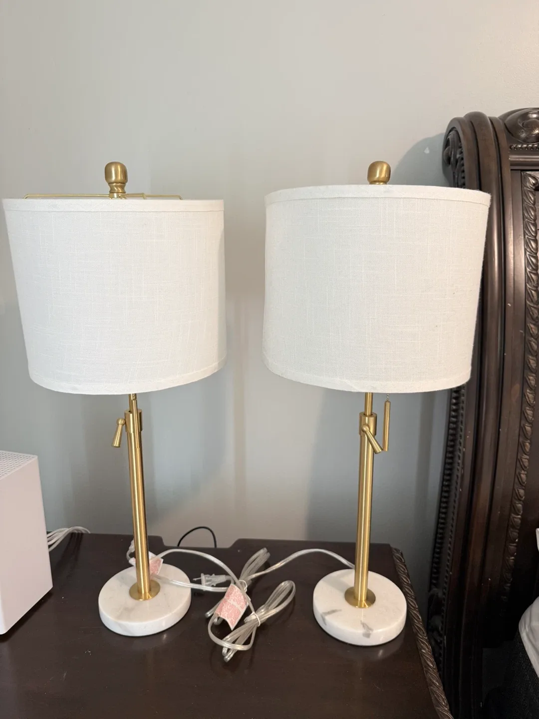 Set of 2 White & Gold Table Lamps image indicator(2)