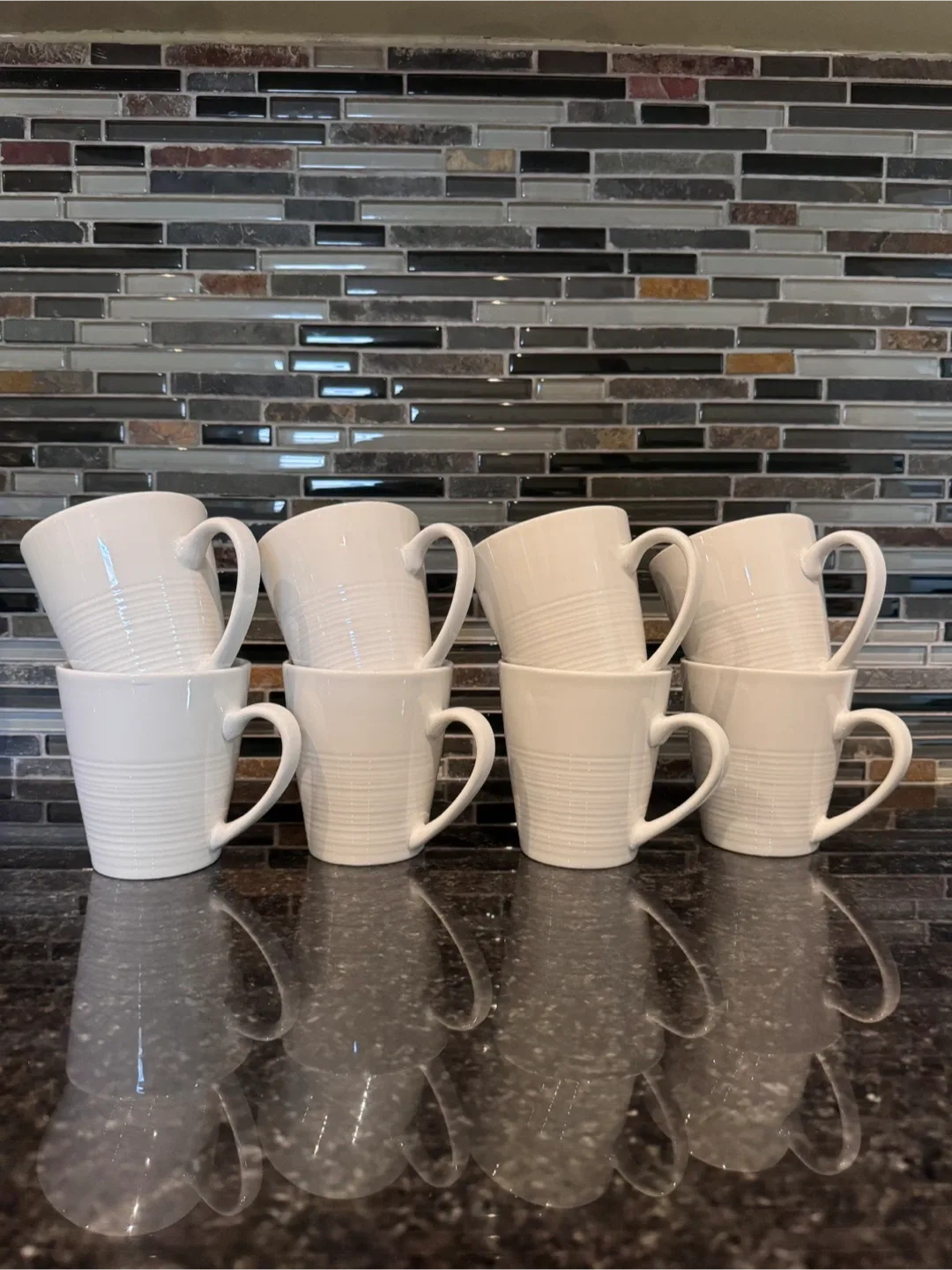 Set of White Ceramic Mugs