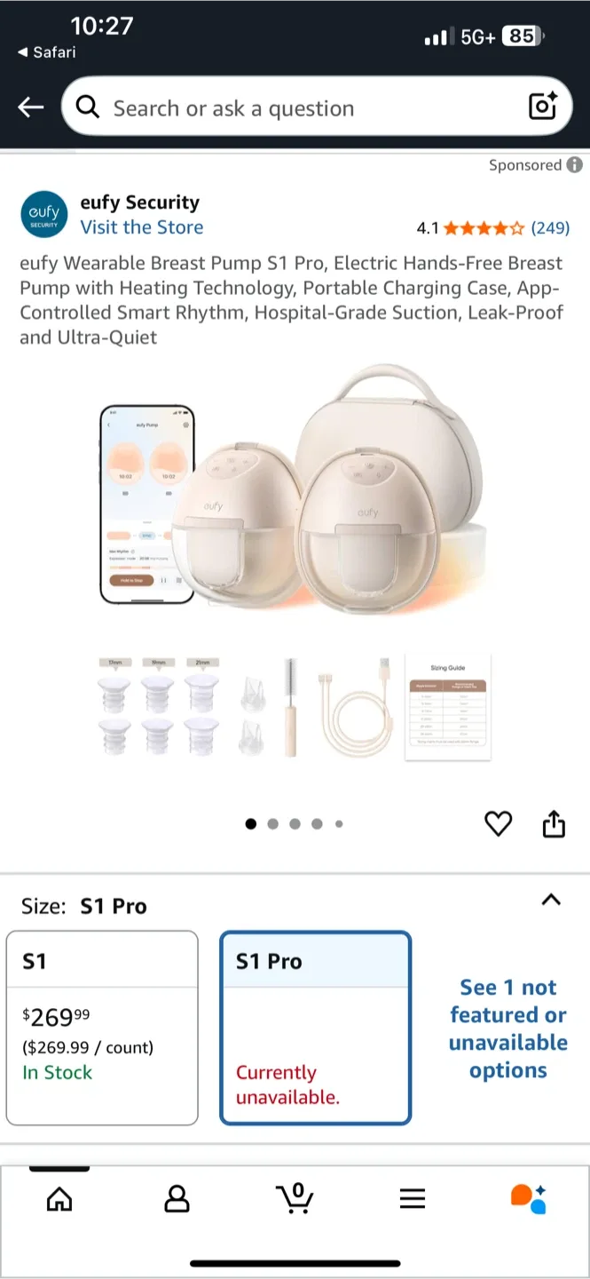 BNIB Eufy Wearable Breast Pump S1 Pro thumbnail