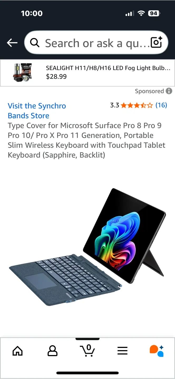 Microsoft Surface Pro 8 9 10 11 Keyboard Cover - Sapphire thumbnail