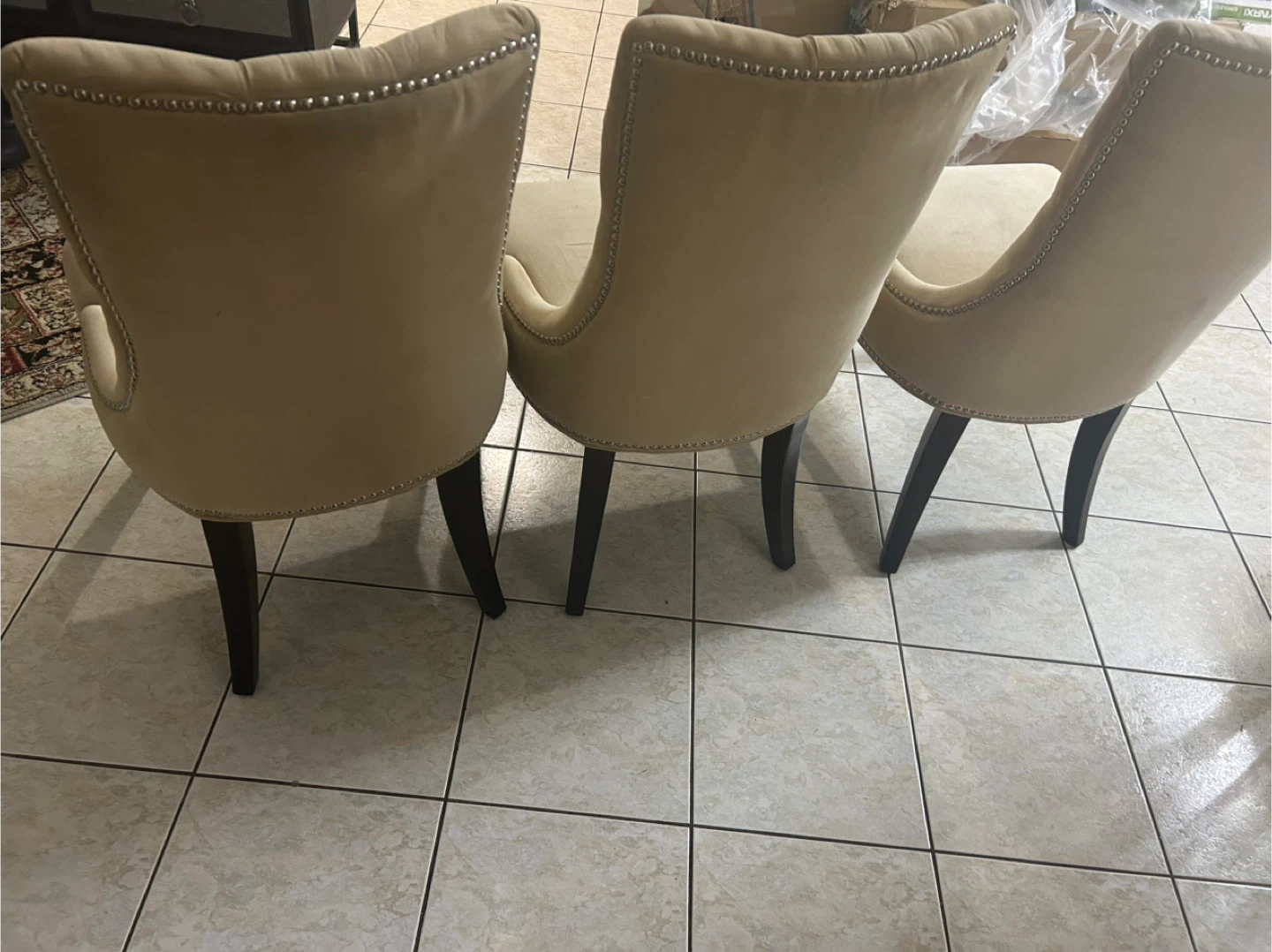 Set of 6 Beige Dining Chairs - photo 3