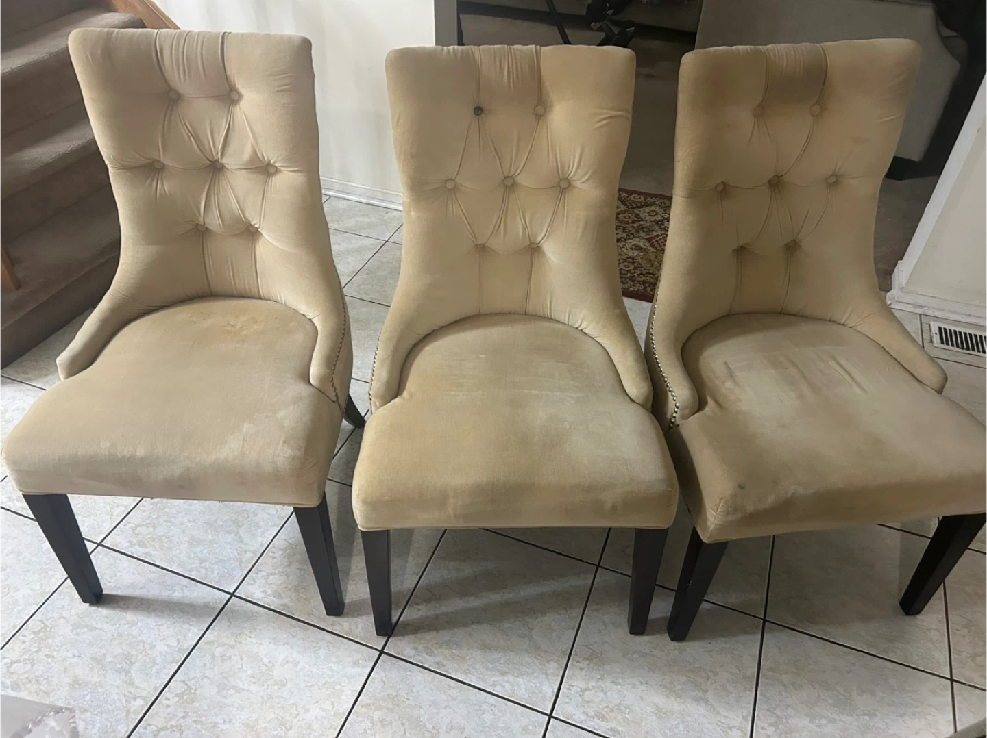 Set of 6 Beige Dining Chairs - photo 4