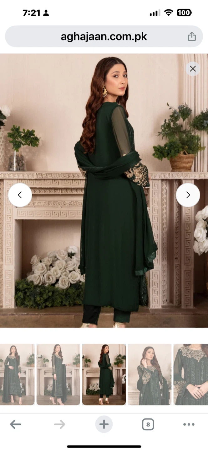 Agha Jaan  Green Embroidered Suit - photo 3
