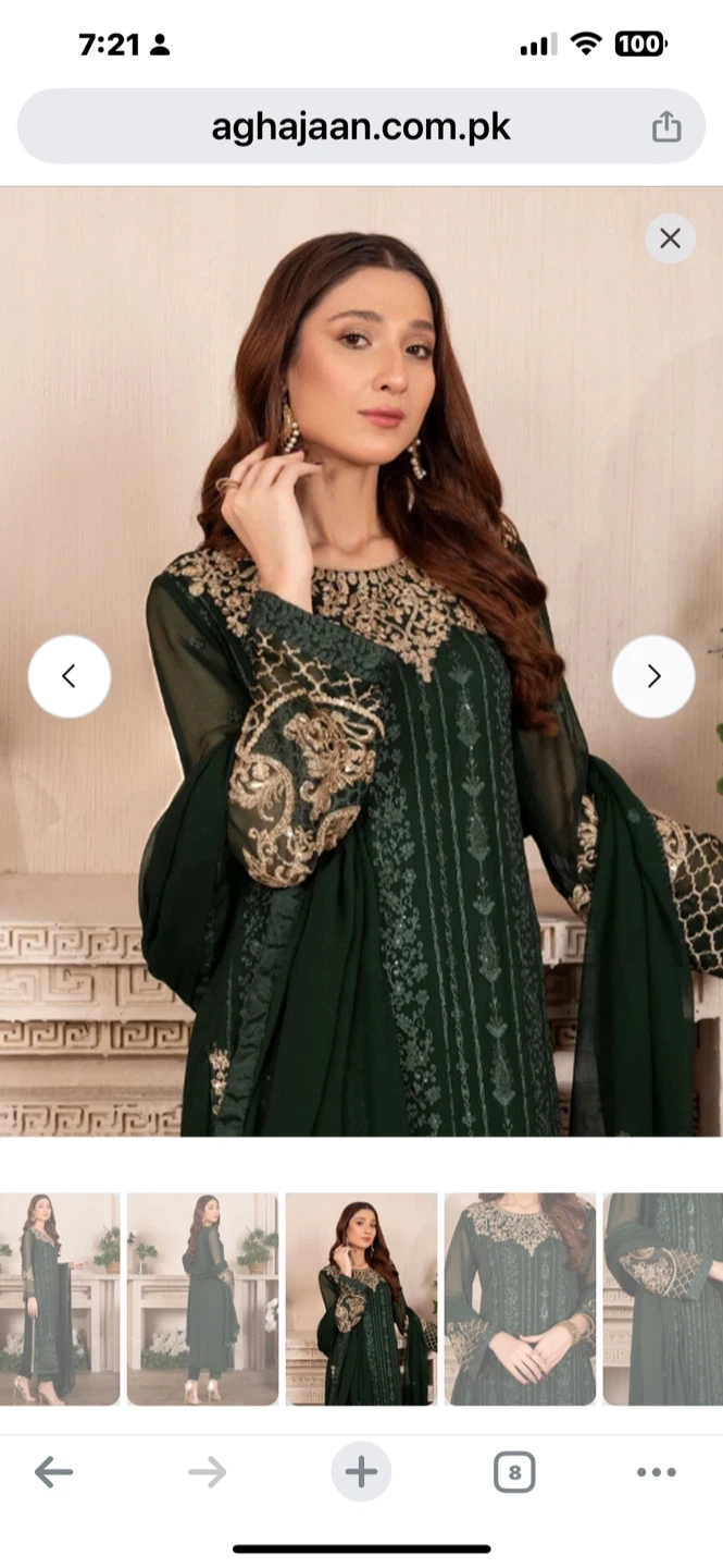 Agha Jaan  Green Embroidered Suit - photo 2