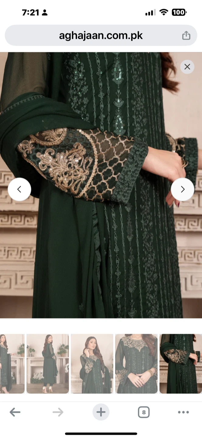 Agha Jaan  Green Embroidered Suit - photo 5