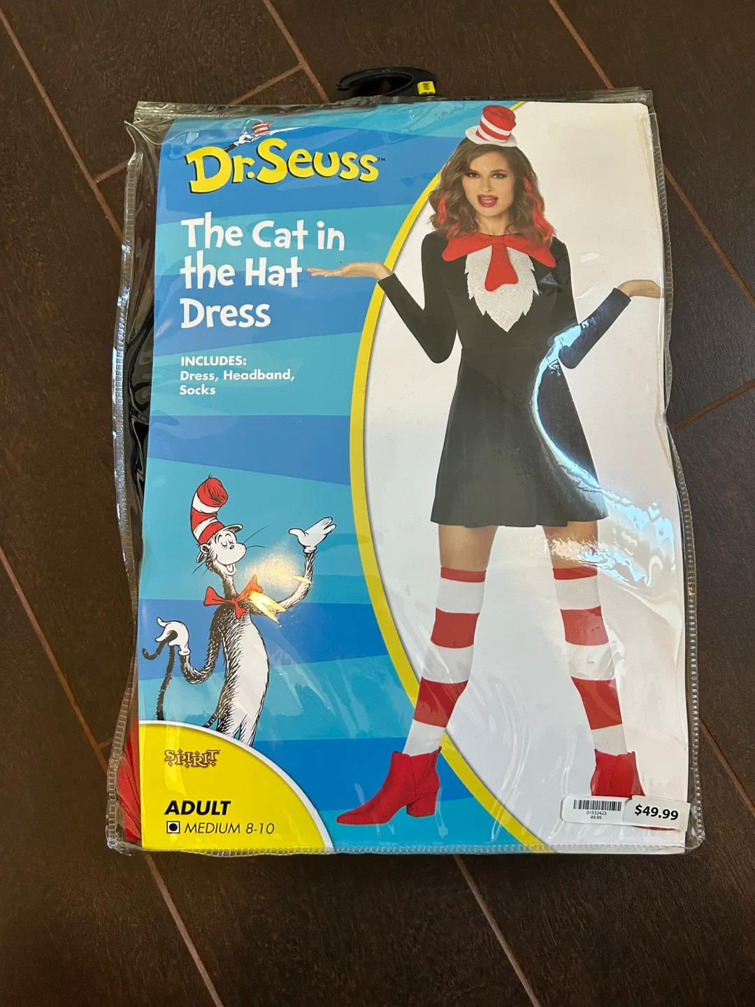 New Dr. Seuss Cat in the Hat Dress, Adult Medium thumbnail
