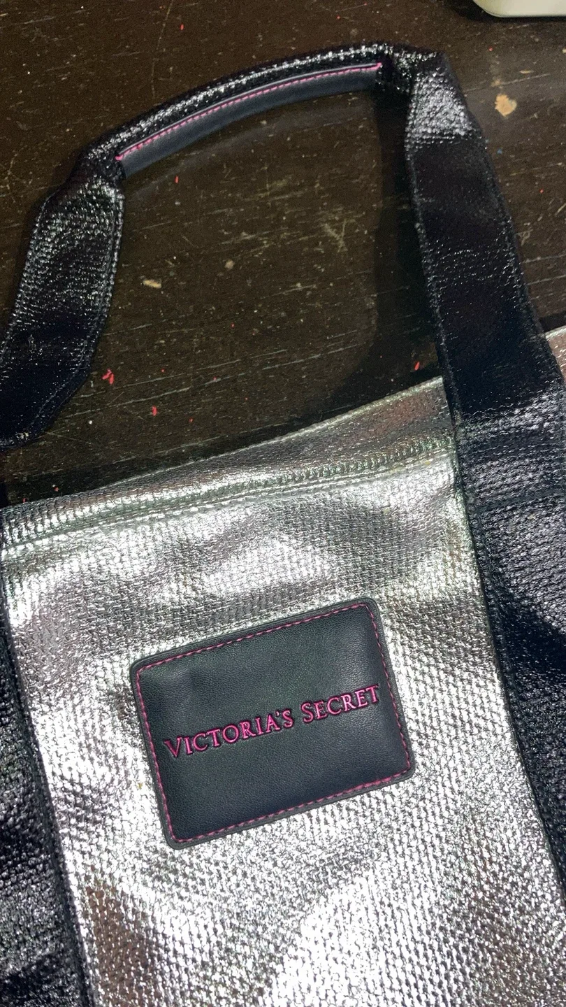 Victoria's Secret Silver/Black Tote Bag image indicator(2)