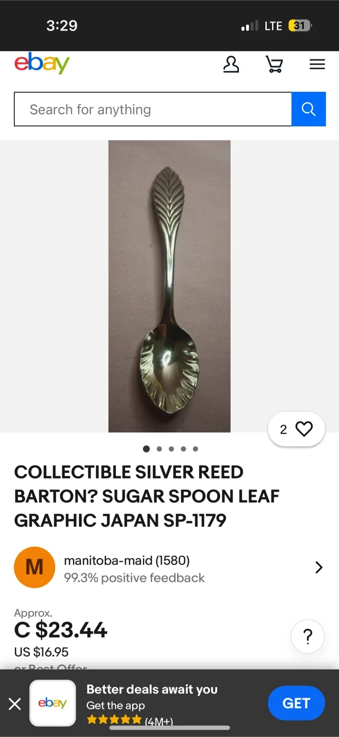 Antique Reed & Barton Sugar Spoon image indicator(2)