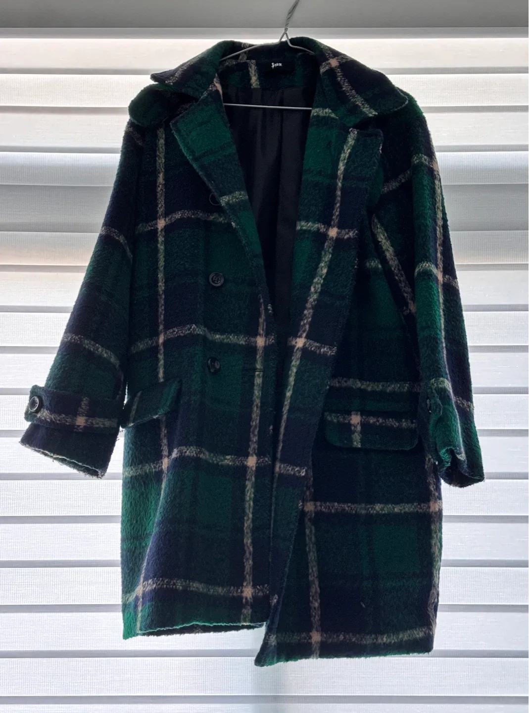 Green Plaid Wool Coat thumbnail