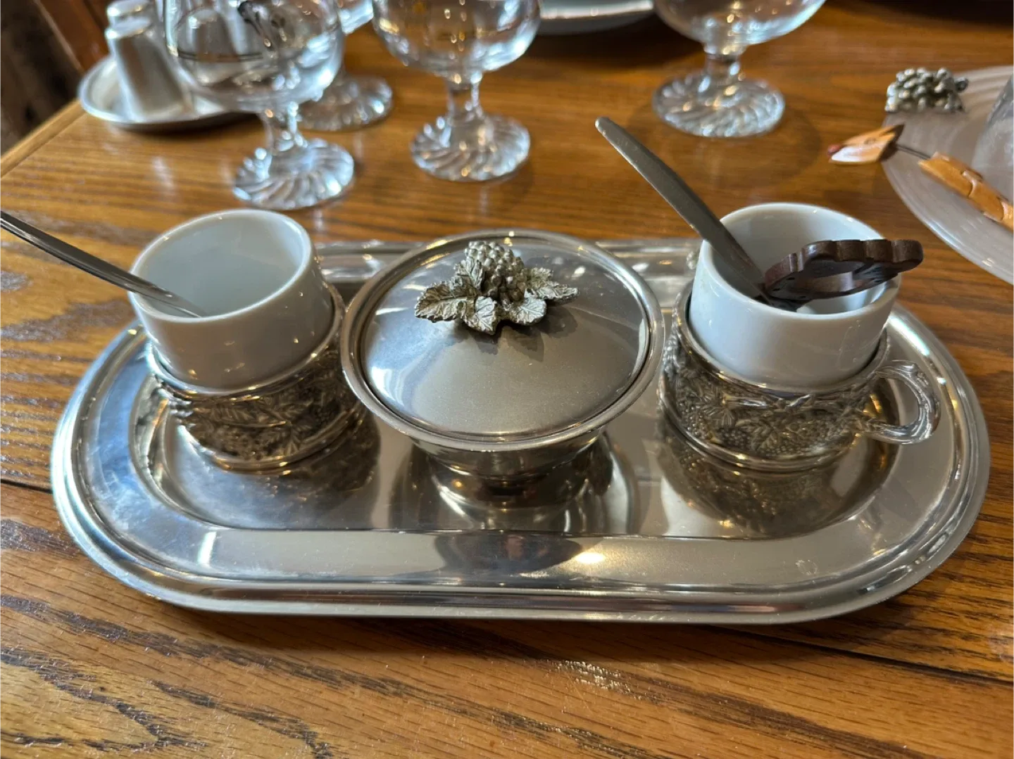 Vintage Silver Plated Condiment Set thumbnail