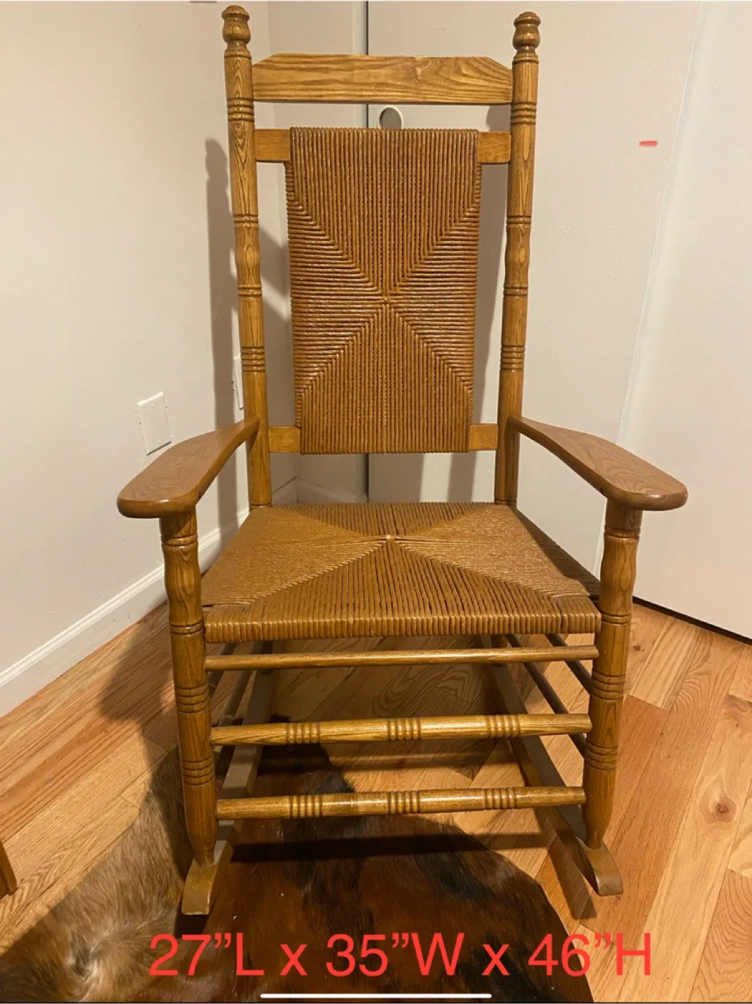 Wooden Rocking Chair - 27" x 35" x 46" thumbnail