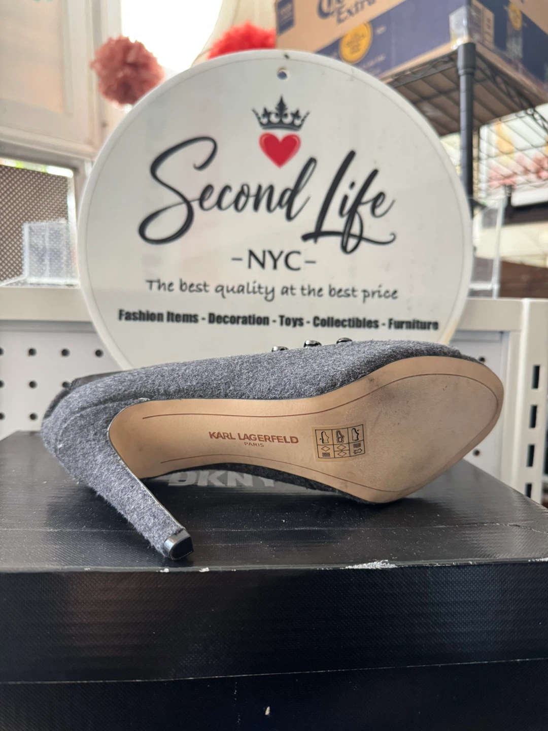 Karl Lagerfeld Paris Gray Heels - photo 3