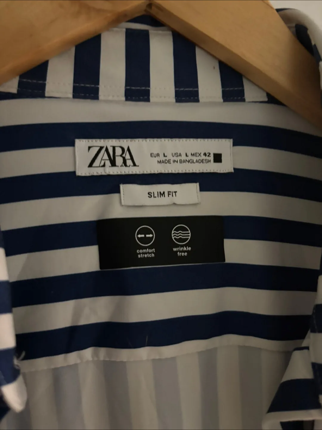 Zara Striped Slim Fit Shirt - Size L thumbnail