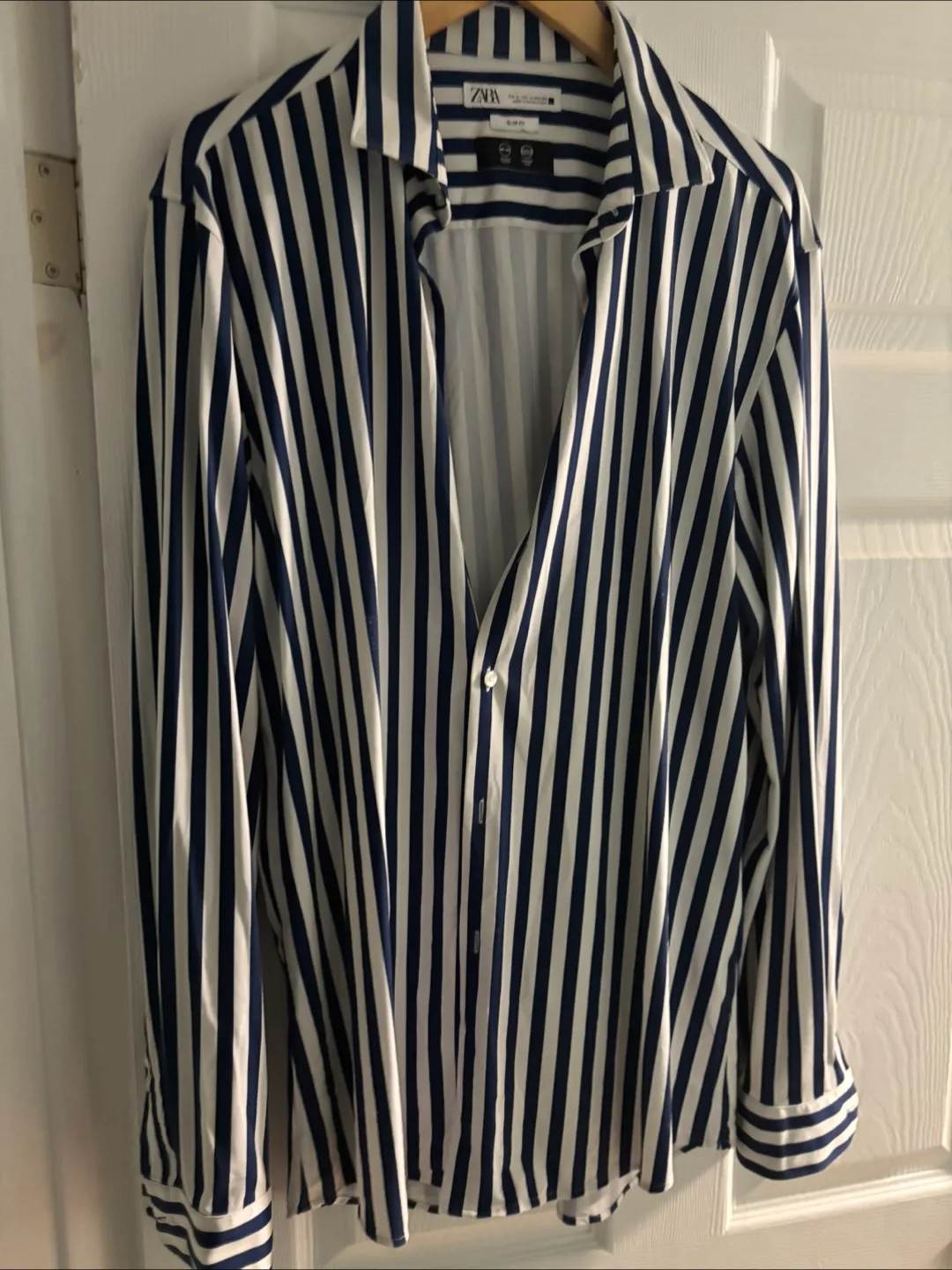 Zara Striped Slim Fit Shirt - Size L thumbnail