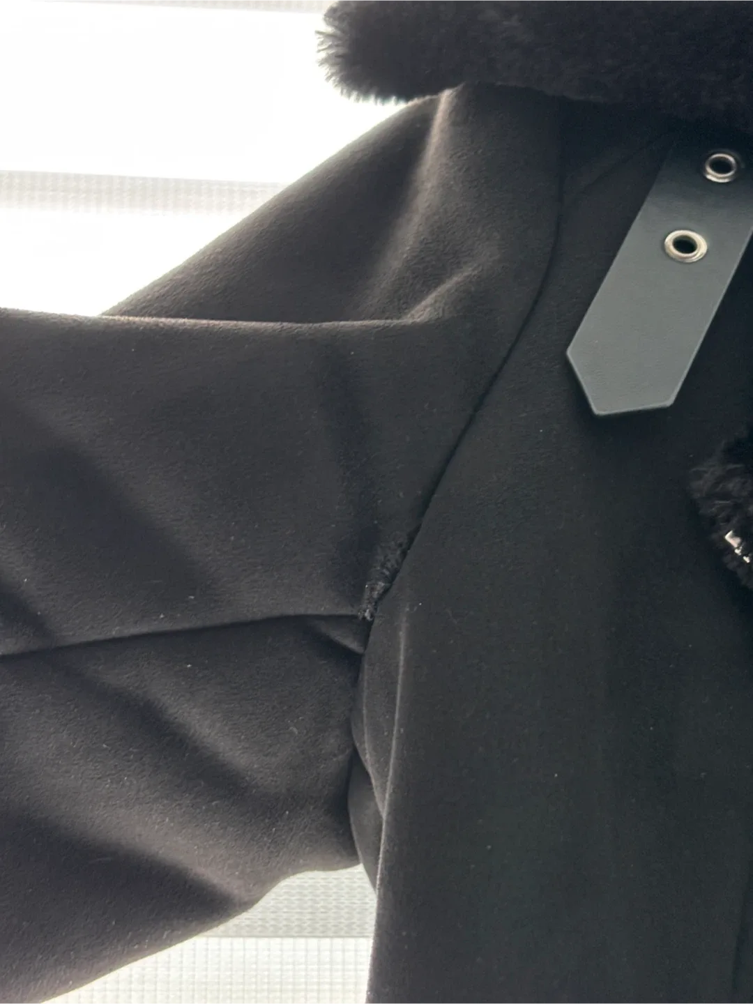 Black Faux Shearling Moto Jacket image indicator(2)