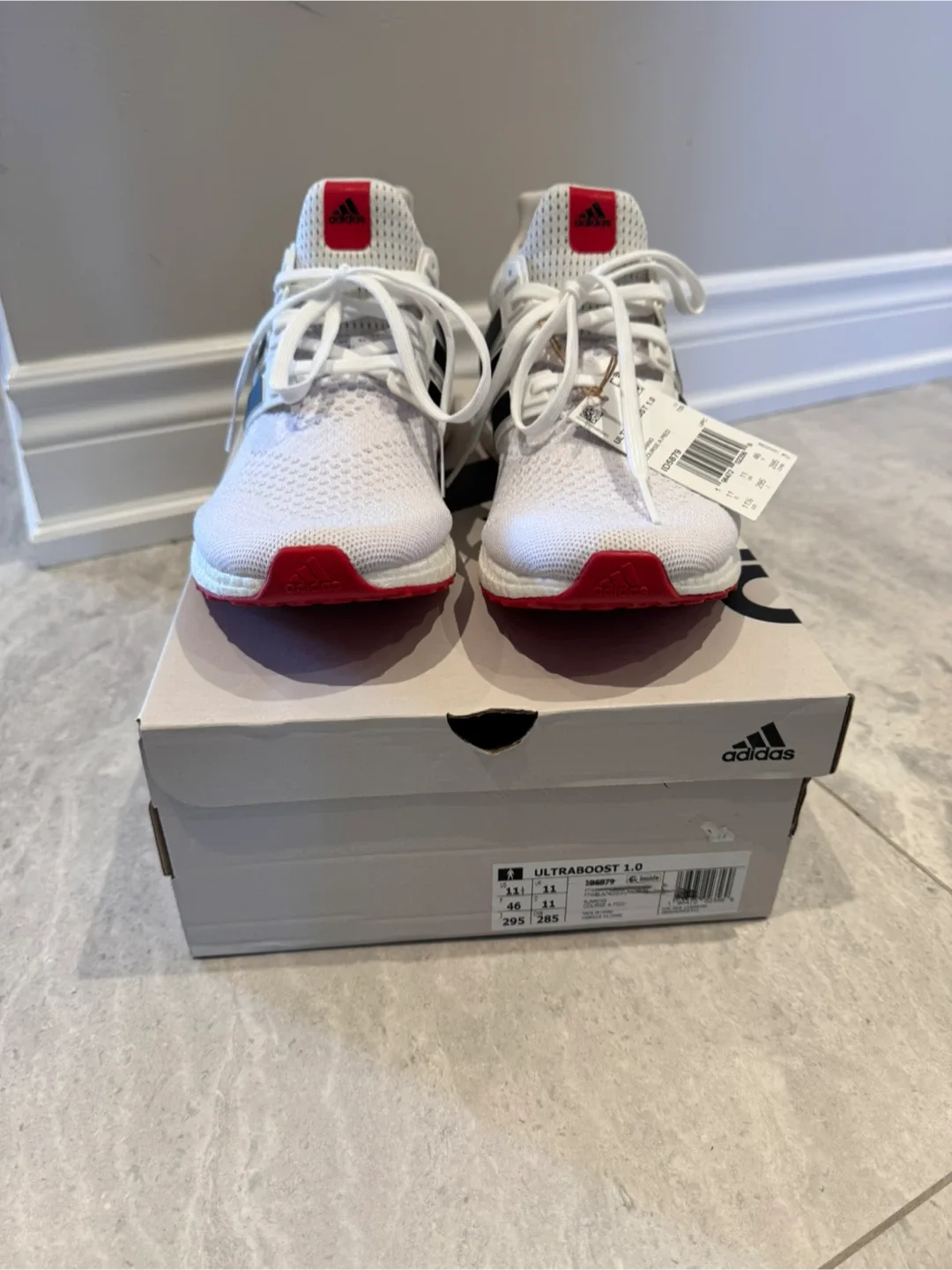 Men's New Adidas Ultraboost 1.0 White/Red (Size 11) image indicator(2)
