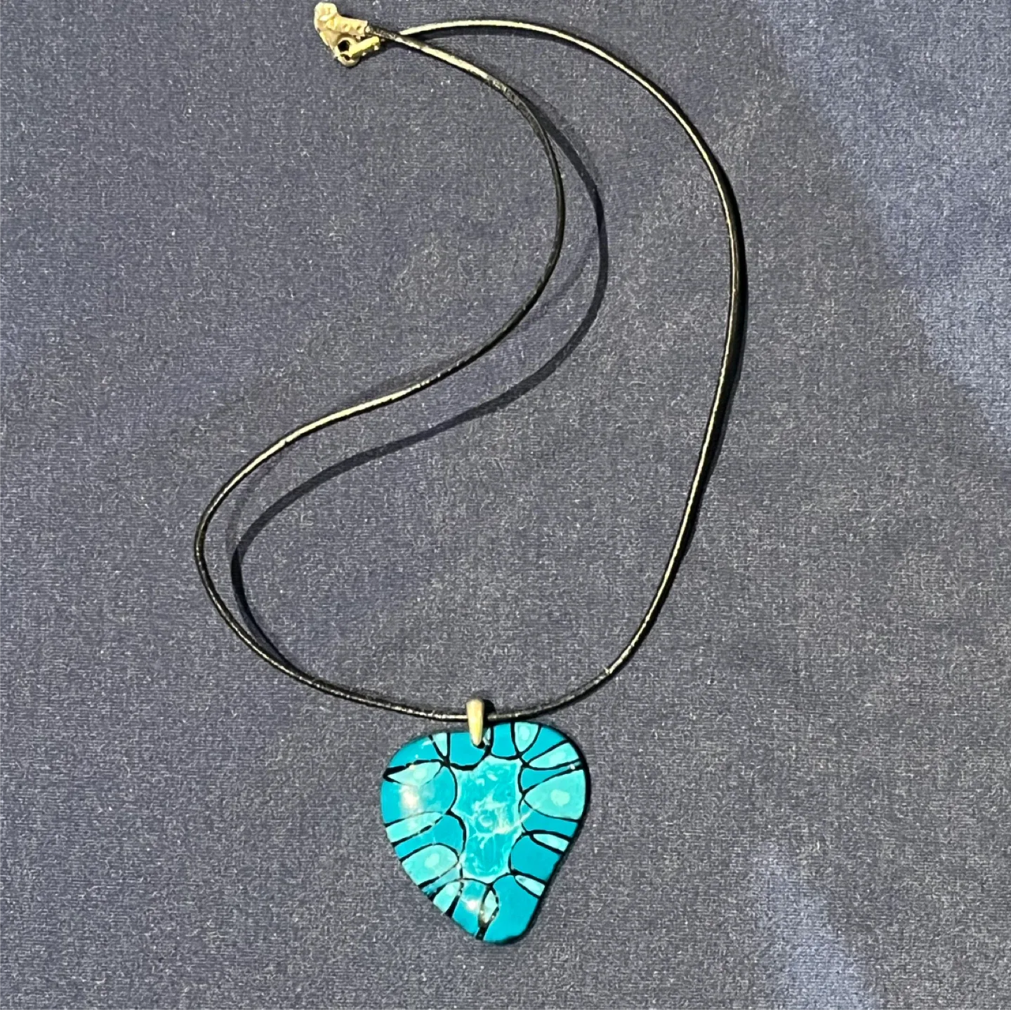 Glass Faux Turquoise Pendant