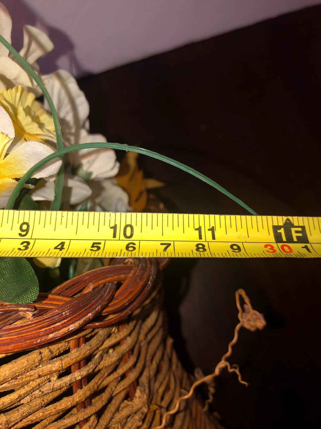 Extra Large Wicker Horn with Flowers. - photo 4