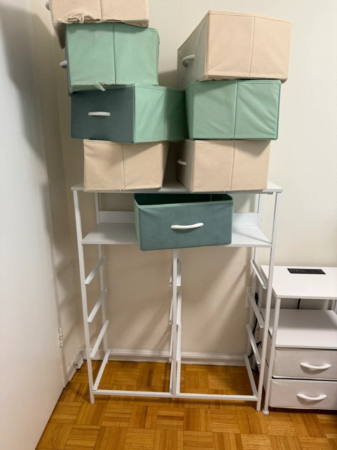 🚚Moving sale Storage Shelf with Fabric Drawers image indicator(3)