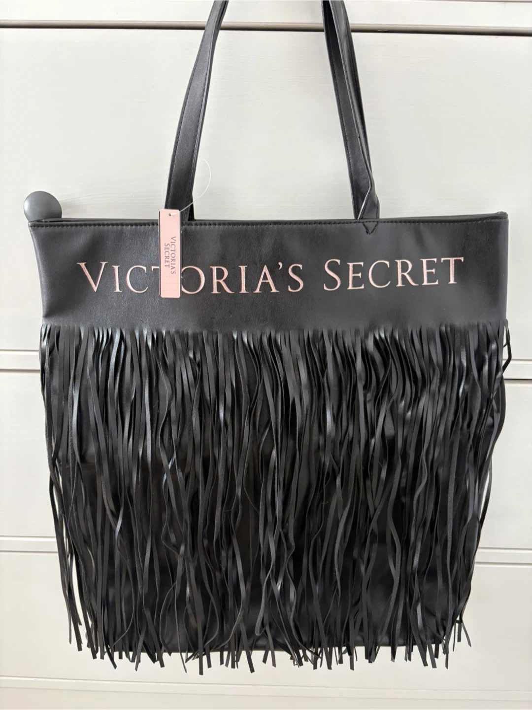 Victoria's Secret Black Fringe Tote Bag