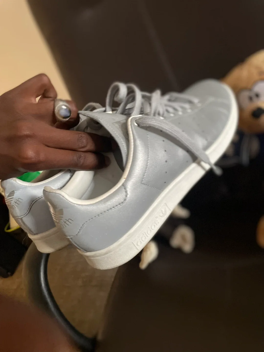 Adidas Stan Smith Grey Sneakers - Size 10 image indicator(3)