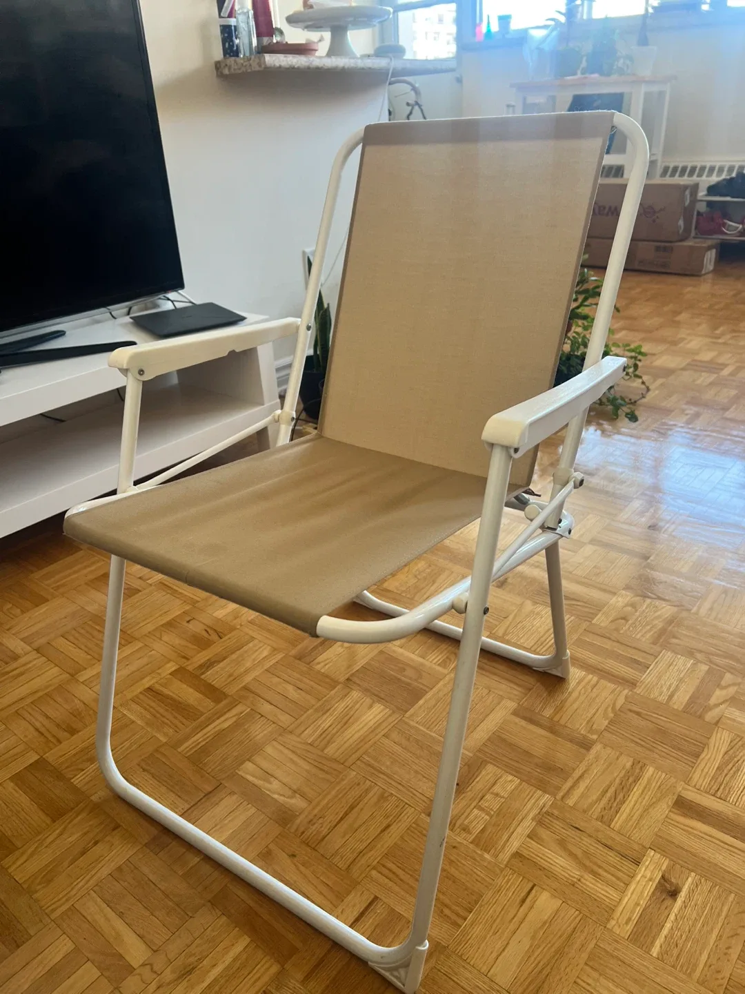 Folding Beach Chair - Beige thumbnail
