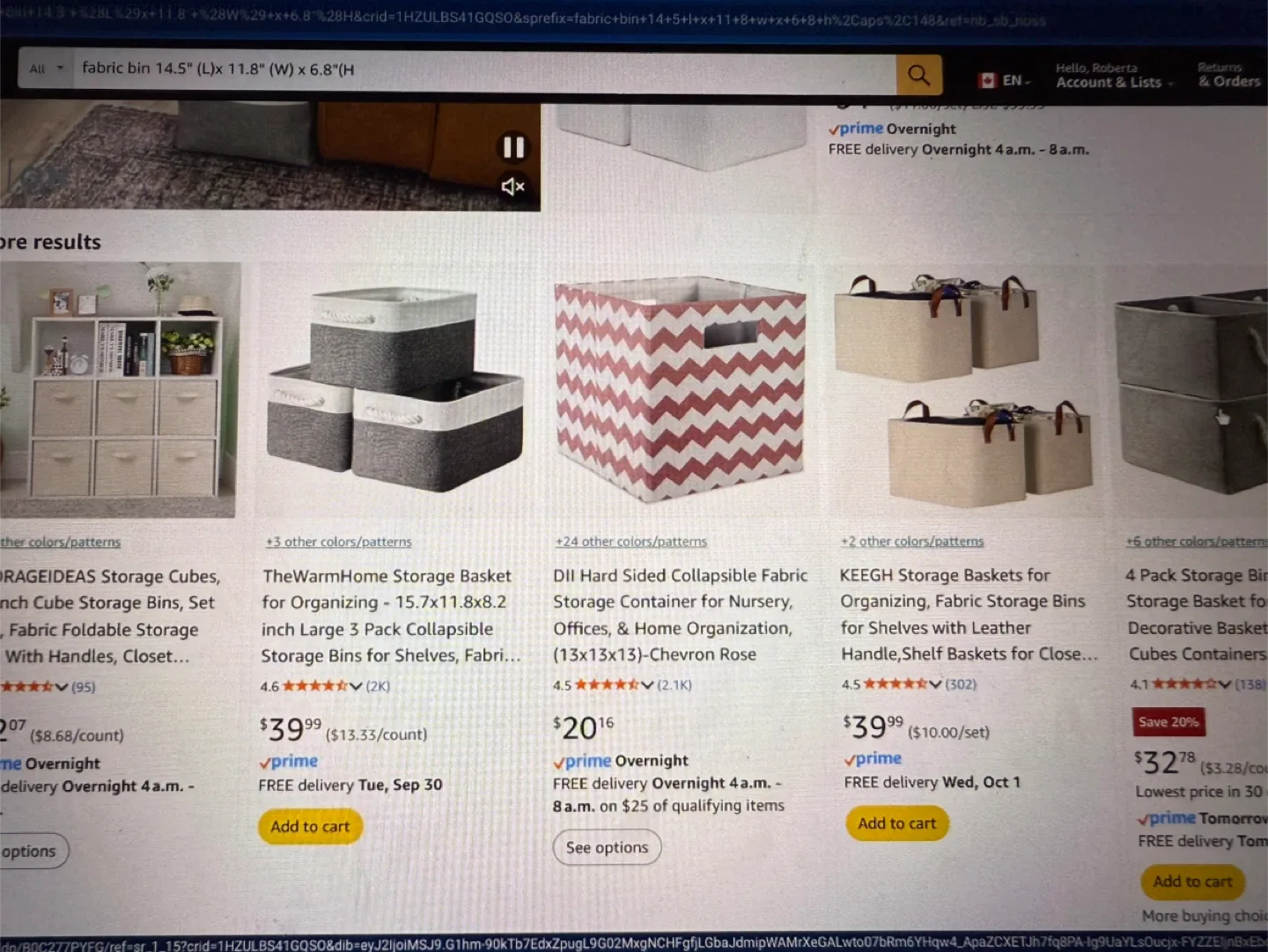 🚚Moving sale Storage Shelf with Fabric Drawers image indicator(6)