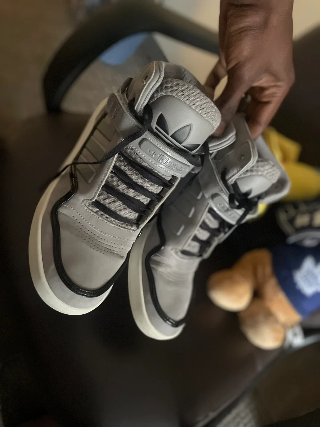 Adidas High Top Sneakers - Grey - Size 7.5 image indicator(4)