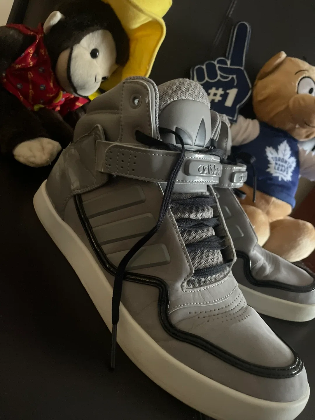 Adidas High Top Sneakers - Grey - Size 7.5 image indicator(2)