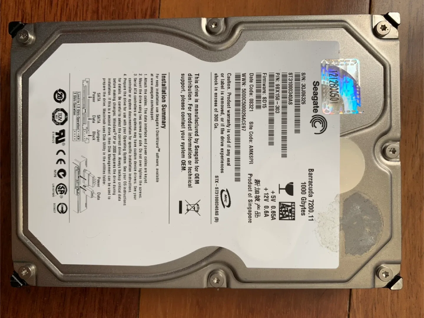 Seagate 1000GB Hard Drive thumbnail